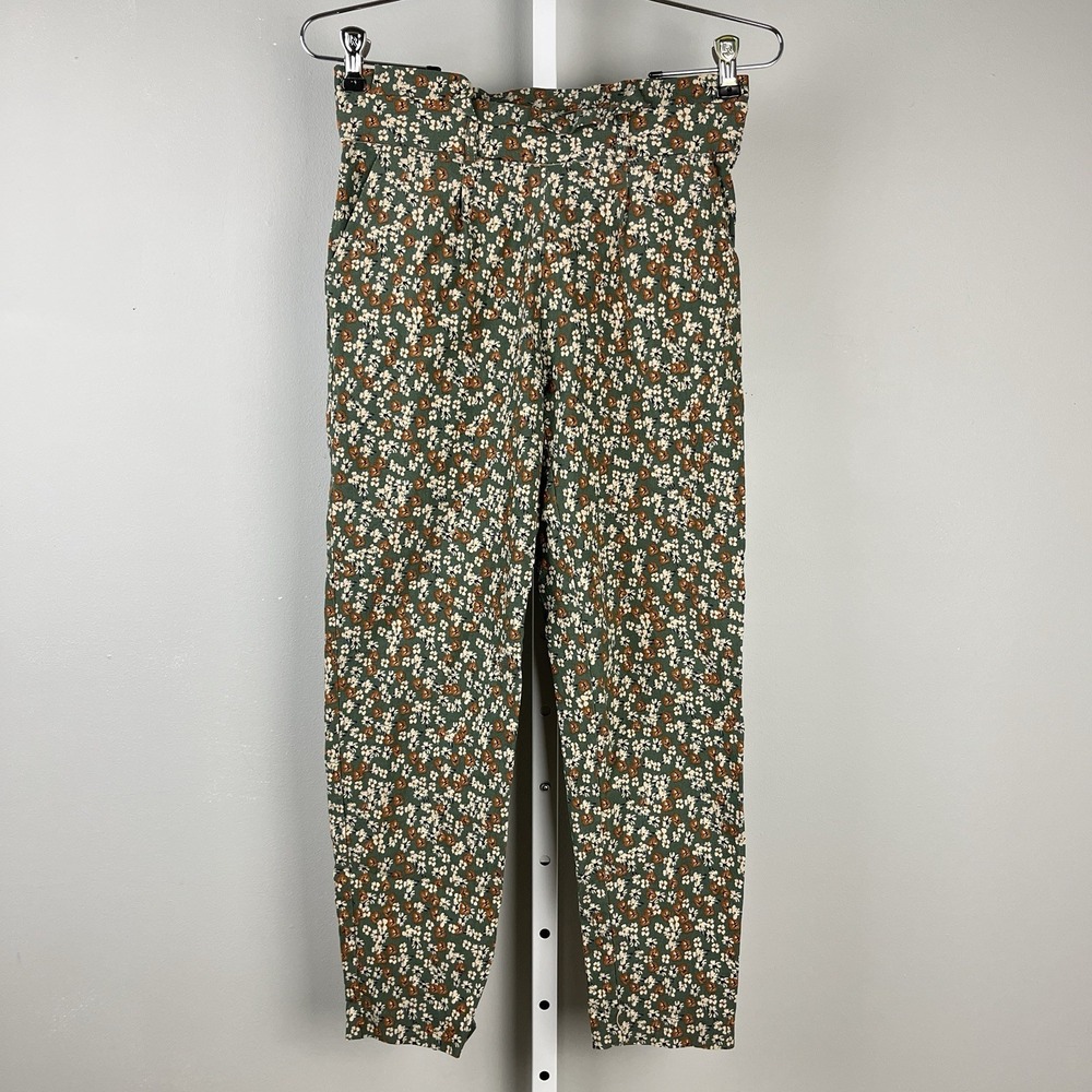 Jules & Leopold Ankle Pants Womens Small Green‎ Orange Floral Print Stretch